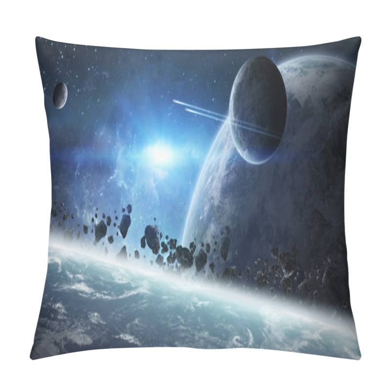 Personality  Sunrise Over Group Of Planets In Space Pillow Covers