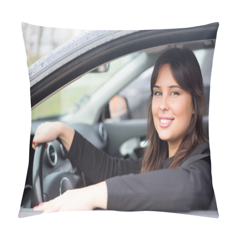 Personality  Woman Driving New Car Pillow Covers