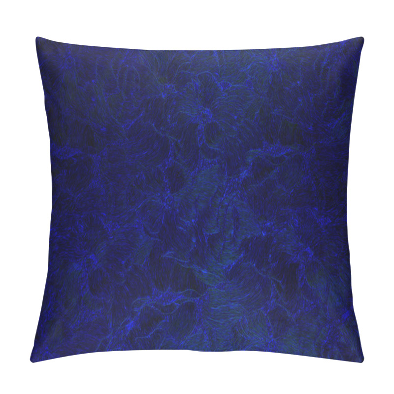 Personality   Dark Blue  Background With Floral Patterns. Pillow Covers