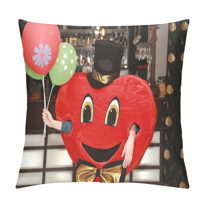 Personality  Red Big Heart Costume For Animators Pillow Covers