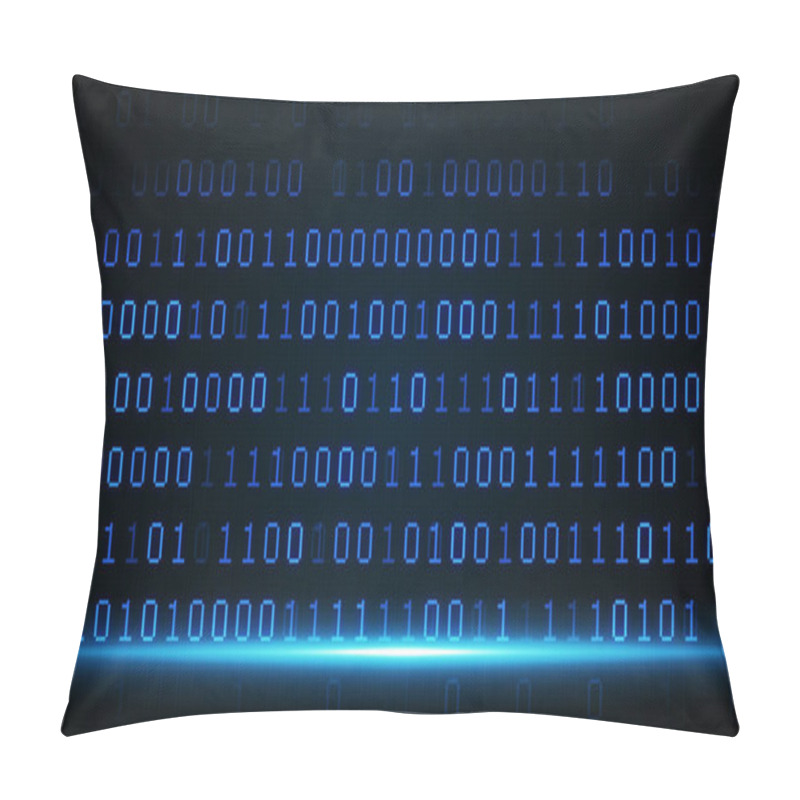 Personality  Abstract Digital Binary Data Scan Loop Background Pillow Covers