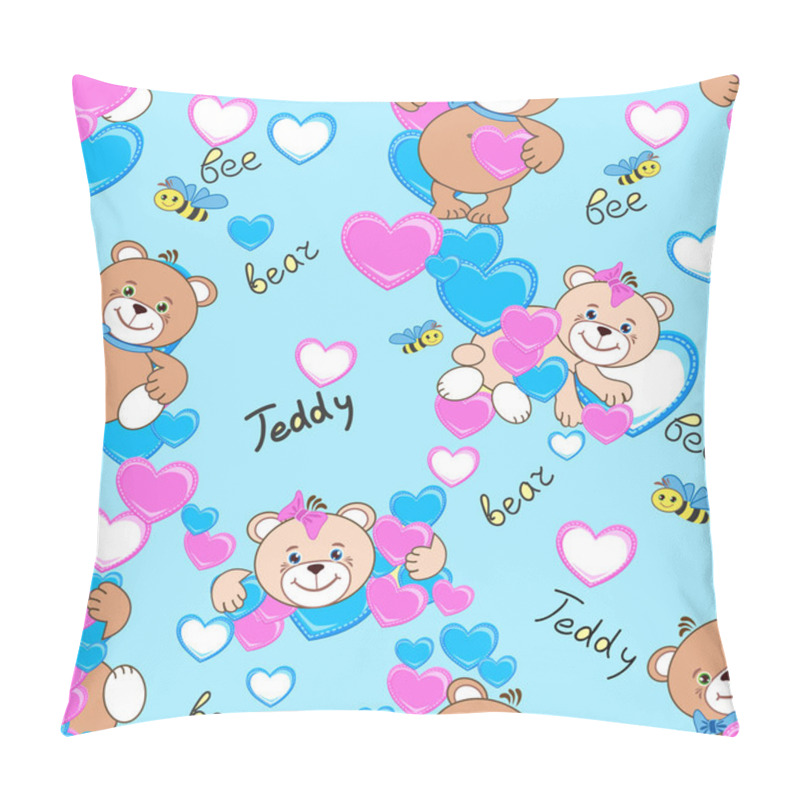 Personality  Teddy Bears Seamless Pattern Pillow Covers