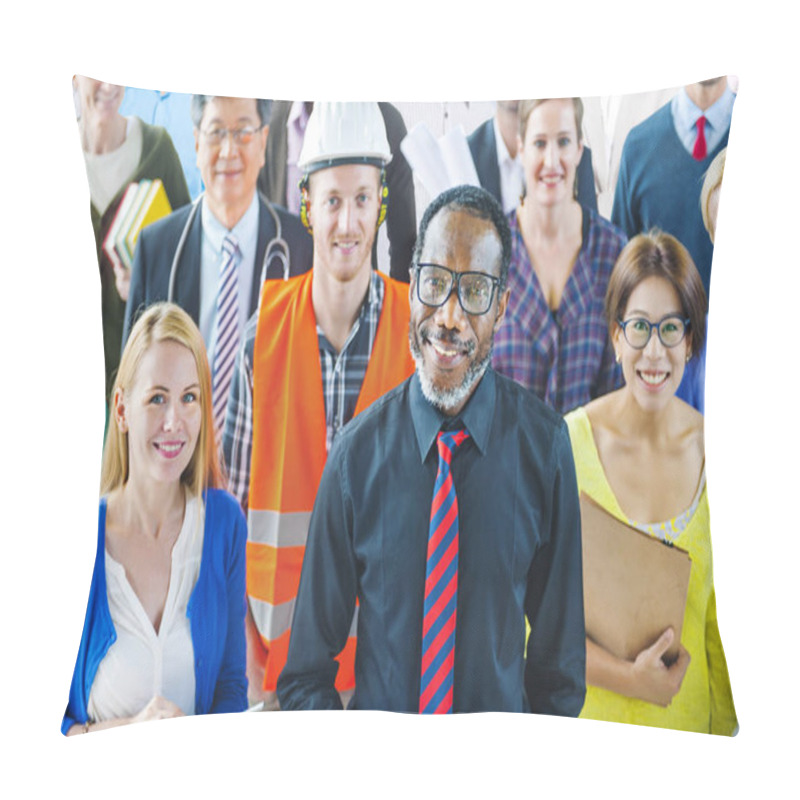 Personality  Group Of Diversity Workers In Studio Pillow Covers