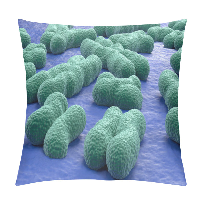 Personality  Human Chromosomes (23 + X, Y) Structures Made Of Protein And A Single Molecule Of DNA - Closeup View 3d Illustration Pillow Covers