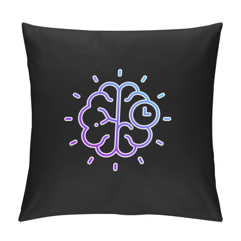 Personality  Brain Blue Gradient Vector Icon Pillow Covers