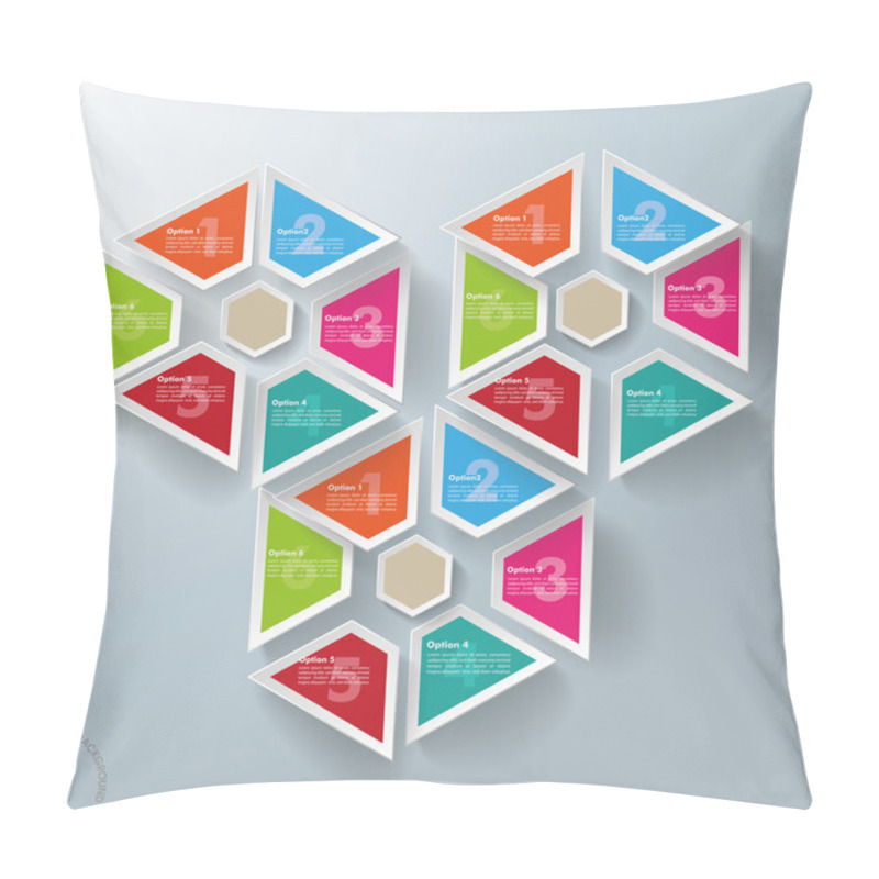 Personality  Three Hexagon Triangles With Centre Pillow Covers