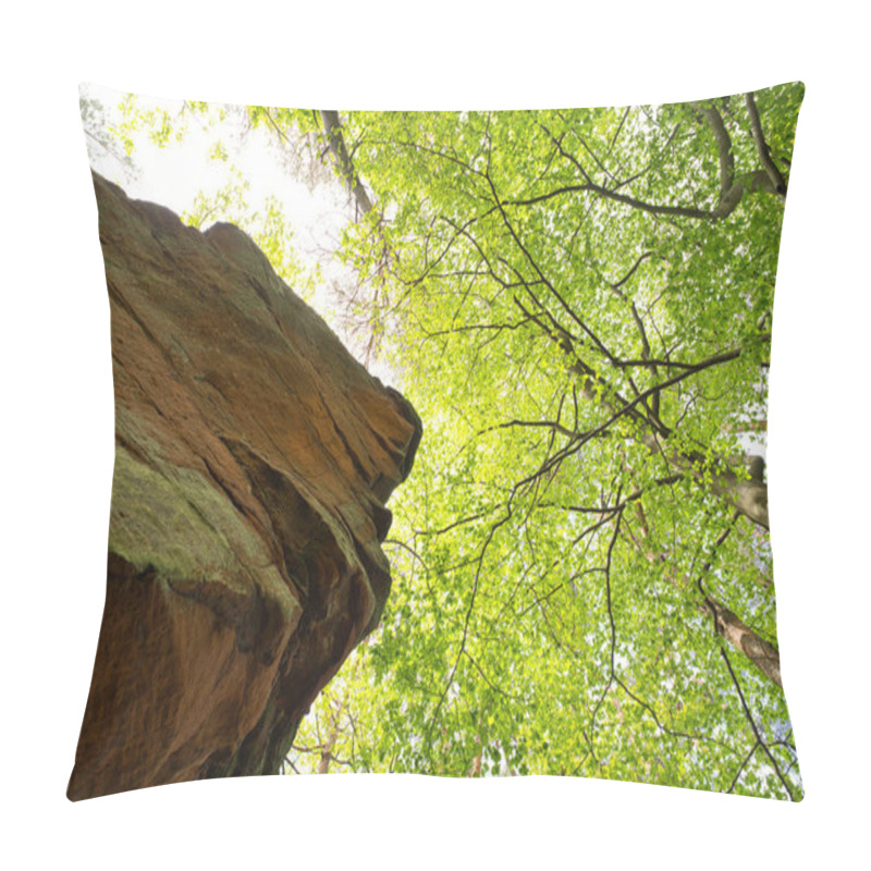 Personality  Red Sandstone Rocks On The Tour To The Geiersteine Near The Small Village Of Lug In May, Germany, Rhineland-palatinate Pillow Covers