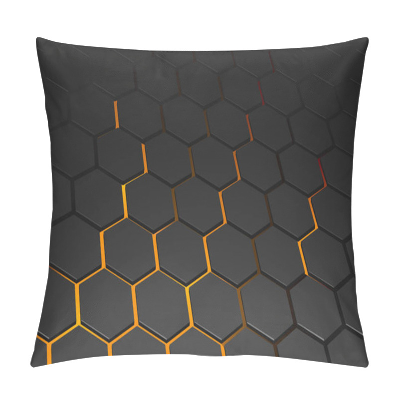 Personality  Glowing Hexagonal Background - Abstract Futuristic Illustration For Your Graphic Design, Vector Pillow Covers