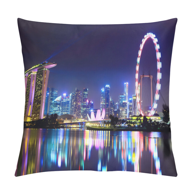 Personality  Singapore City Skyline At Night Pillow Covers