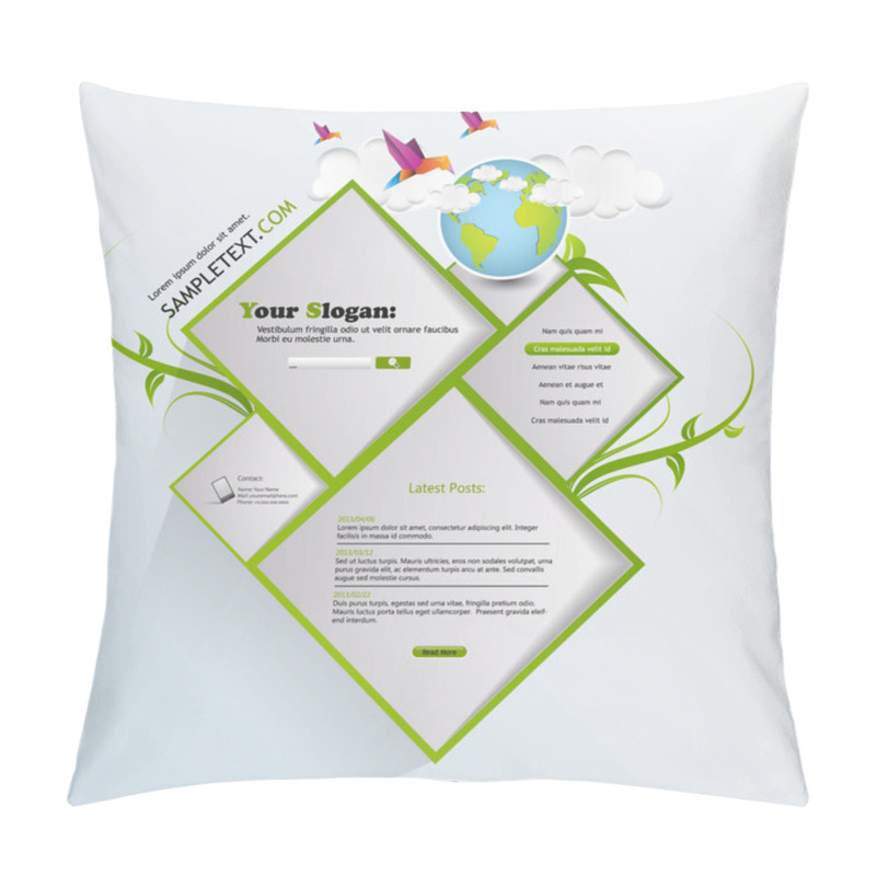 Personality  Abstract Web Site Green Design Pillow Covers