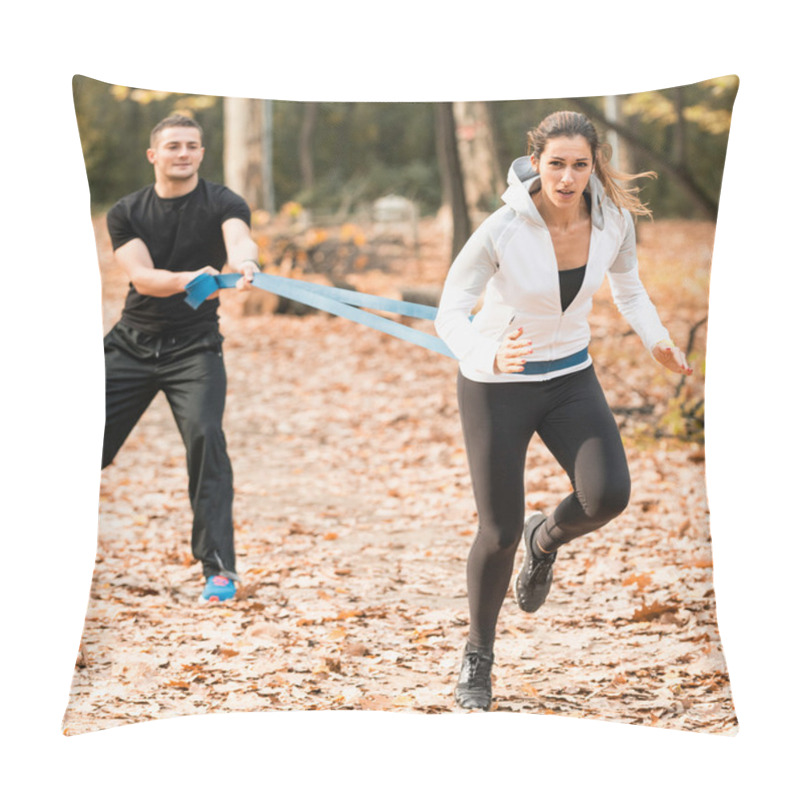 Personality  Female Athlete In Training Pillow Covers