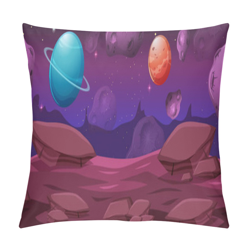 Personality  Set Of Space Background Illustration Pillow Covers