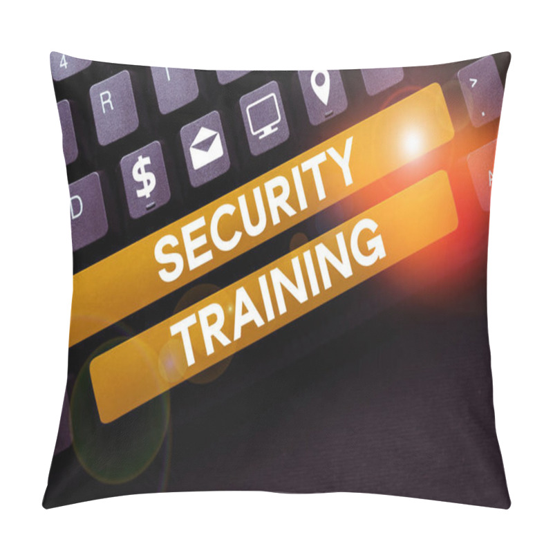 Personality  Text Caption Presenting Security Training, Conceptual Photo Providing Security Awareness Training For End Users Pillow Covers