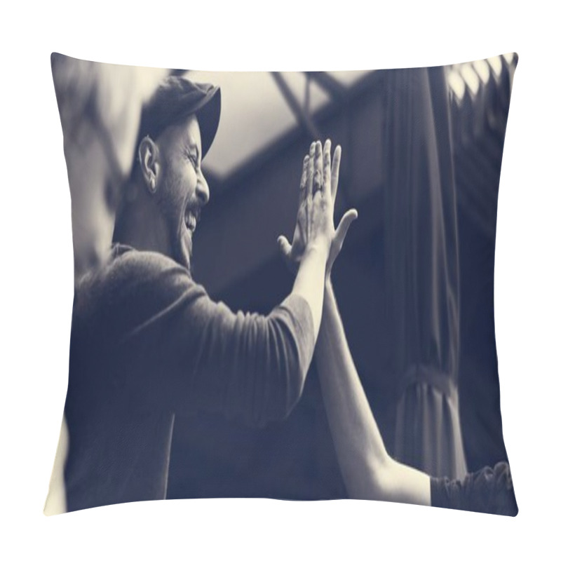 Personality  Men Giving High Five  Pillow Covers