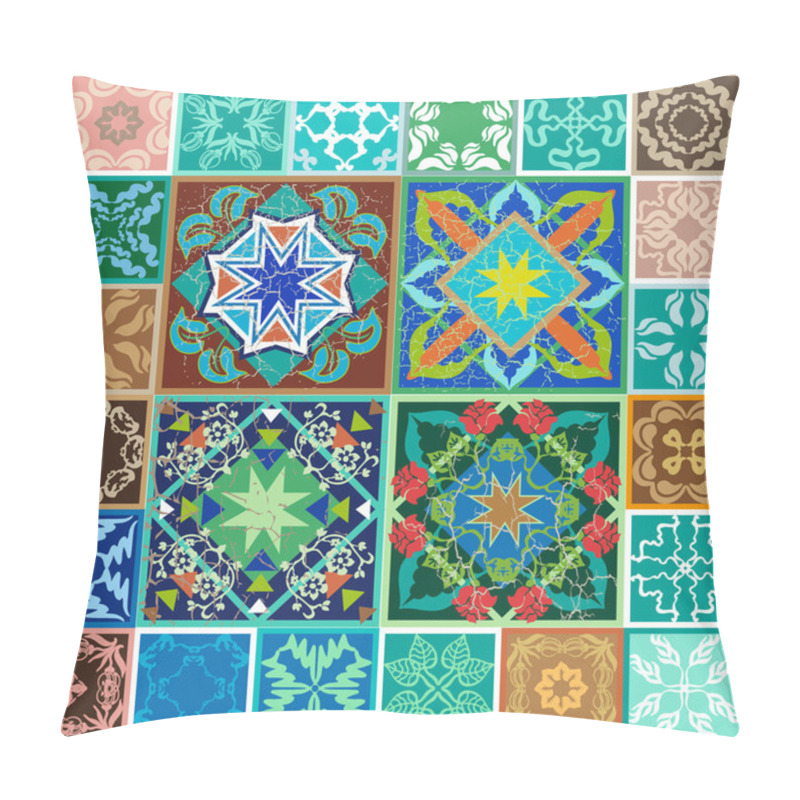 Personality  Spanish Ceramic Tiles Pillow Covers