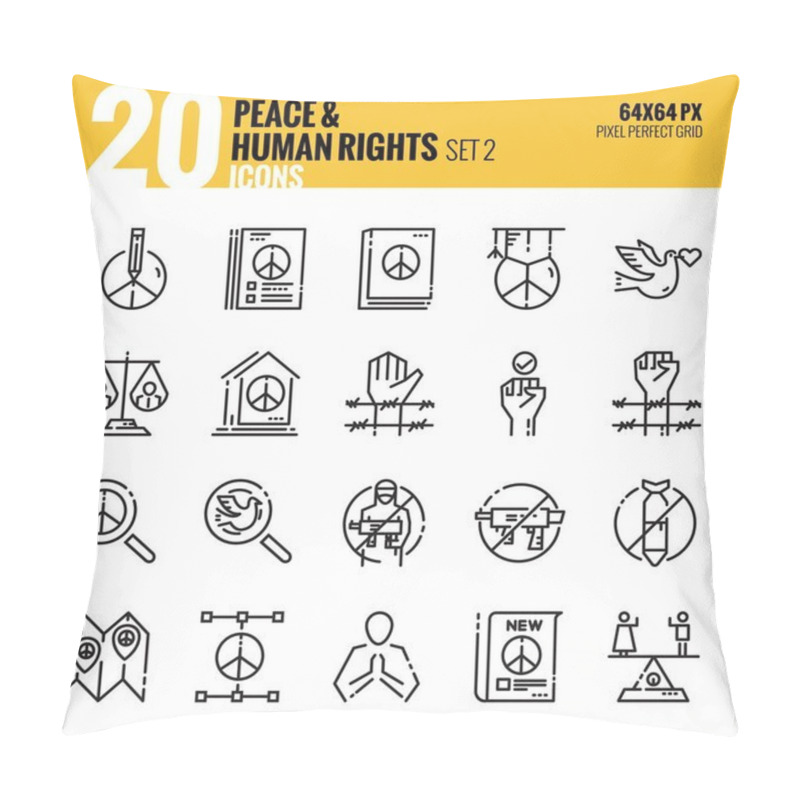 Personality  Peace And Human Rights Icon Set 2. Pillow Covers