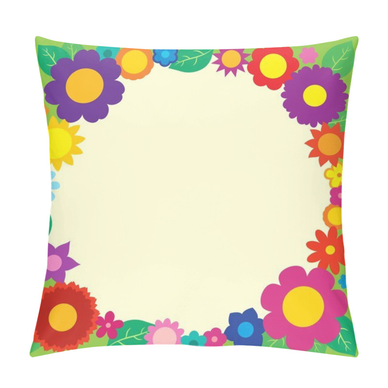 Personality  Frame With Flower Theme 5 Pillow Covers