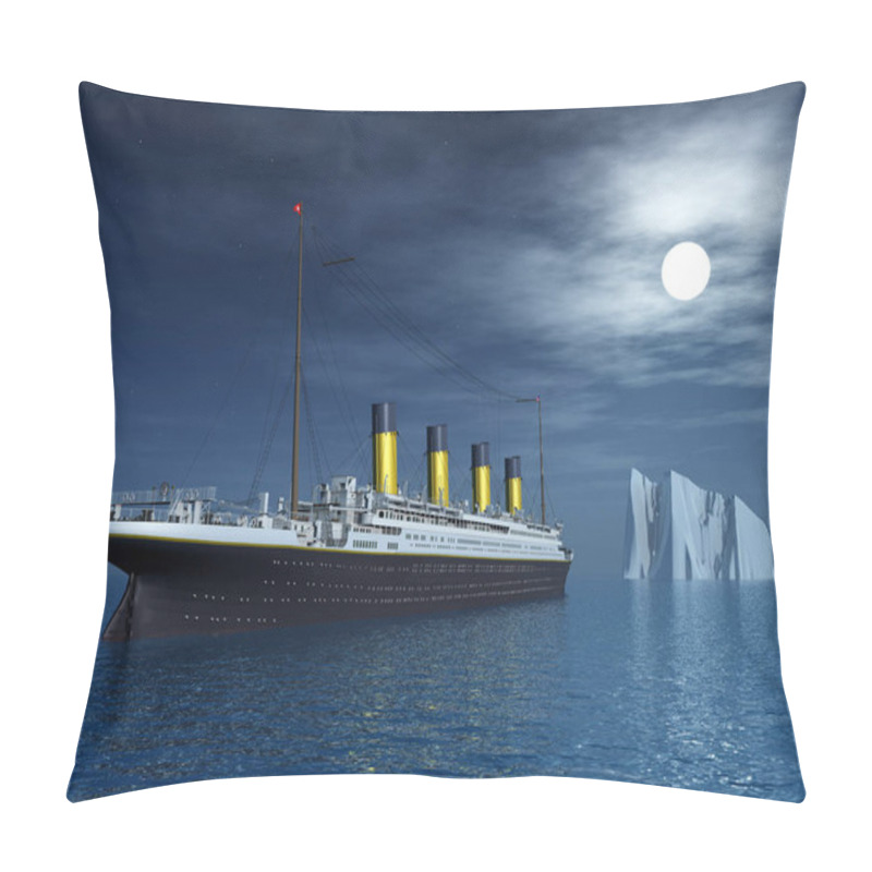 Personality  Computer Generated 3d Illustration With The Titanic And An Iceberg Pillow Covers