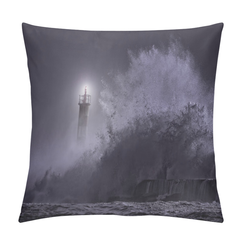 Personality  River Mouth Beacon At Night Pillow Covers