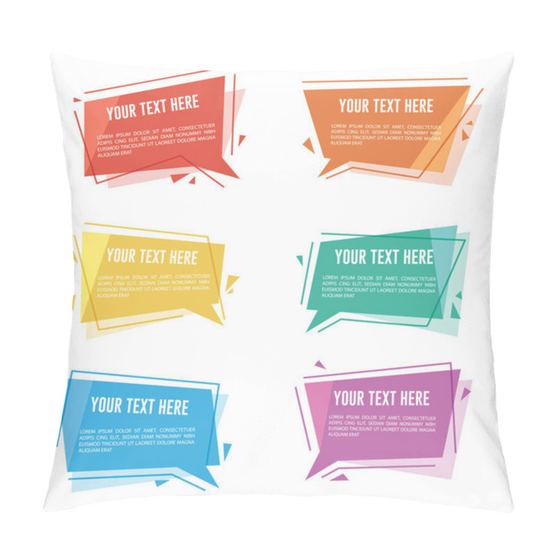 Personality  Geometric Text Label / Speech Bubble Set Pillow Covers