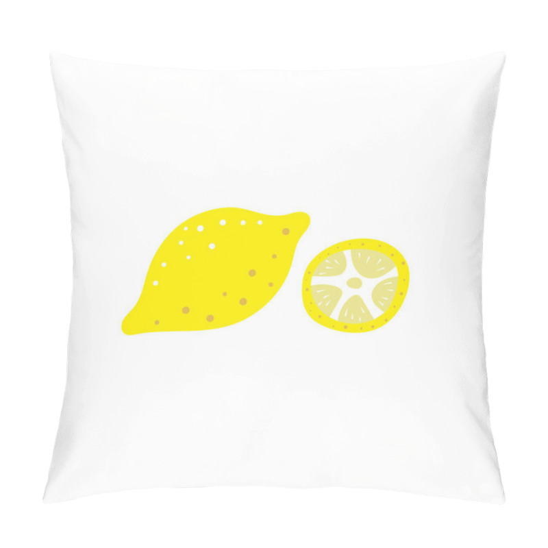 Personality  Vector Lemon Flat Illustration Isolated Background Pillow Covers