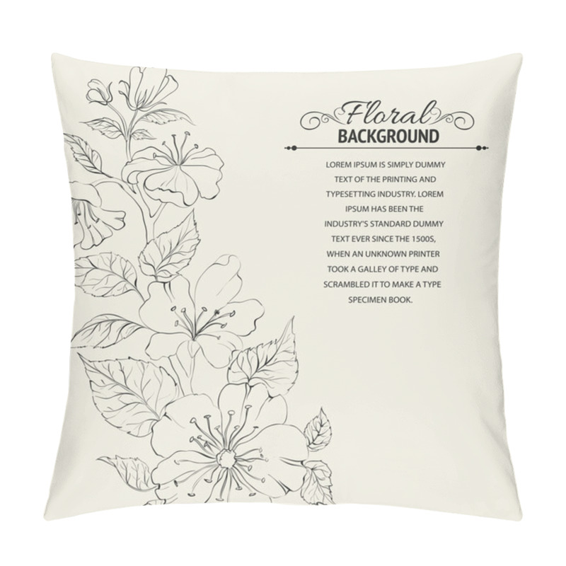 Personality  Scatch Of Spring Sakura. Pillow Covers