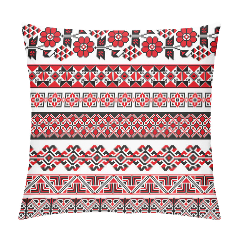 Personality  Traditional Ukrainian Borders In Seamless Pattern  Pillow Covers