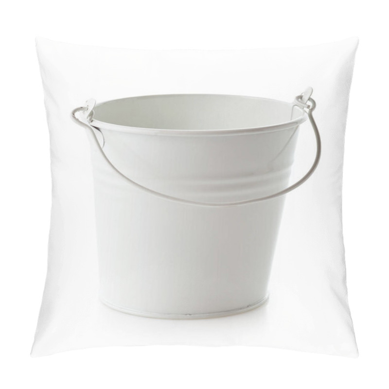 Personality  Empty White Bucket Isolated On White Background Pillow Covers