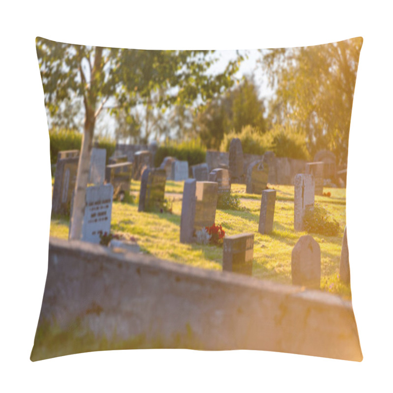 Personality  Cemetery In Norway On Beautiful Sunny Day Pillow Covers