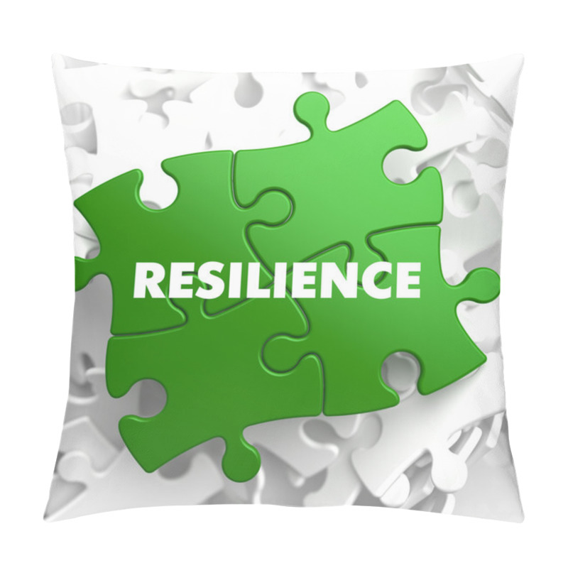 Personality  Resilience On Green Puzzle. Pillow Covers