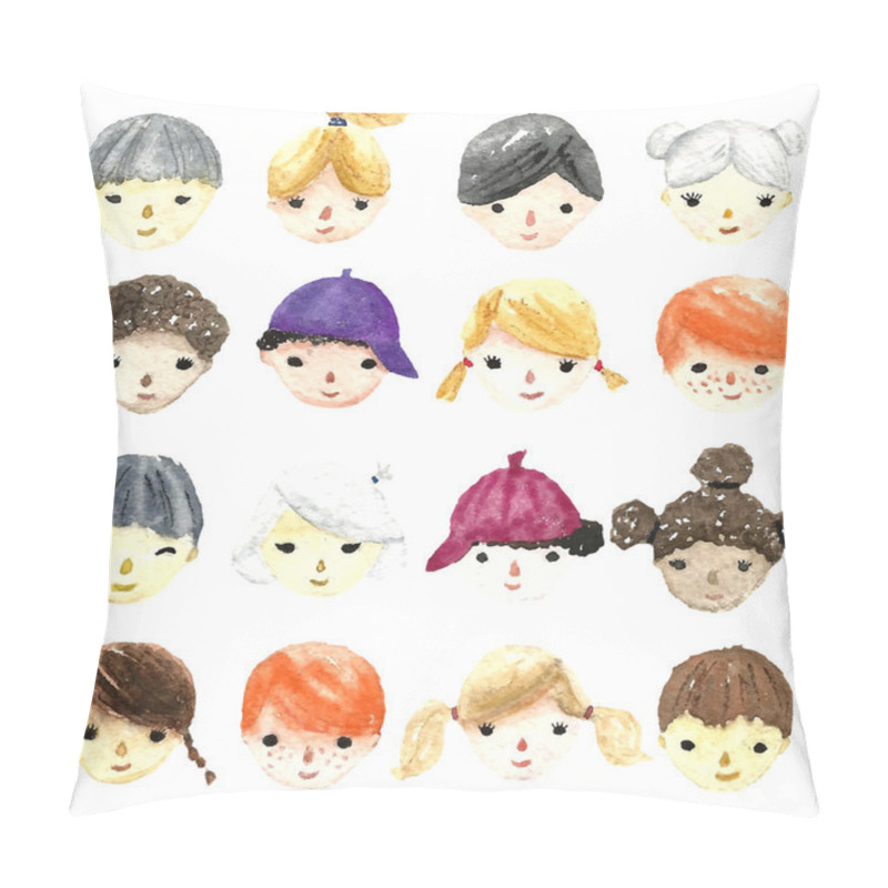 Personality  Children Faces. Pillow Covers