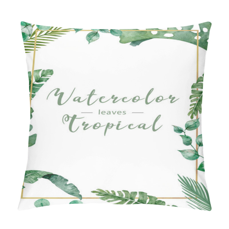 Personality  Beautiful Floral Exotic Illustration With Parrot, Tropical Leaves, Hibiscus. Isolated On White Background Pillow Covers