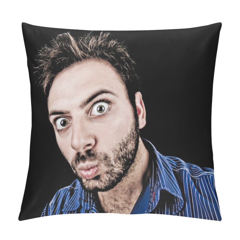 Personality  Surprised Boy With Dragan Effect Pillow Covers