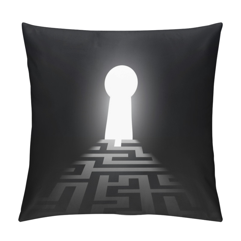 Personality  Dark Labyrinth With Exit To The Keyhole Pillow Covers