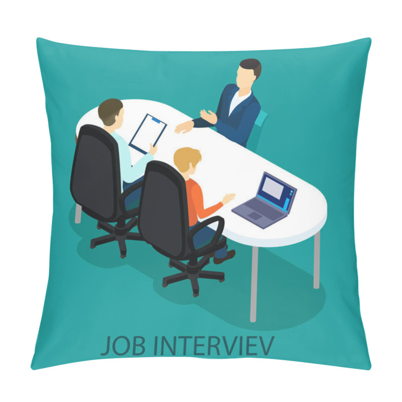 Personality  Isometric Recruitment Process Concept Pillow Covers