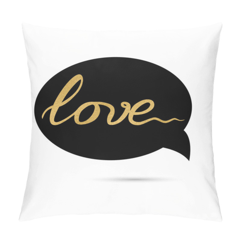 Personality  Vector Sign, Word Love On Thought Shape Pillow Covers