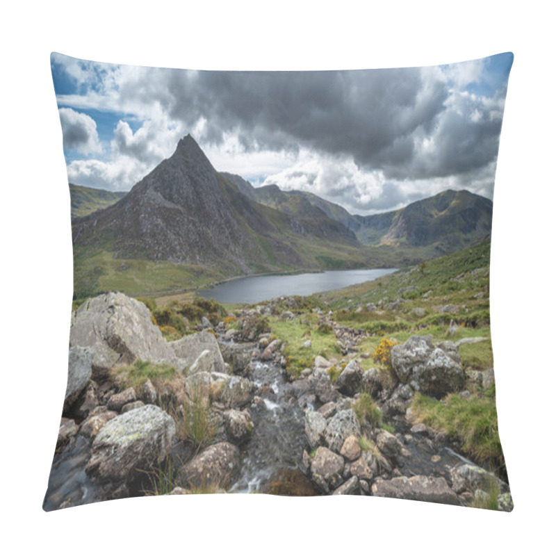 Personality  Beautiful Landscape Image Of Stream Near Llyn Ogwen In Snowdonia During Early Autumn Flowing Towards Tryfan In Background Pillow Covers