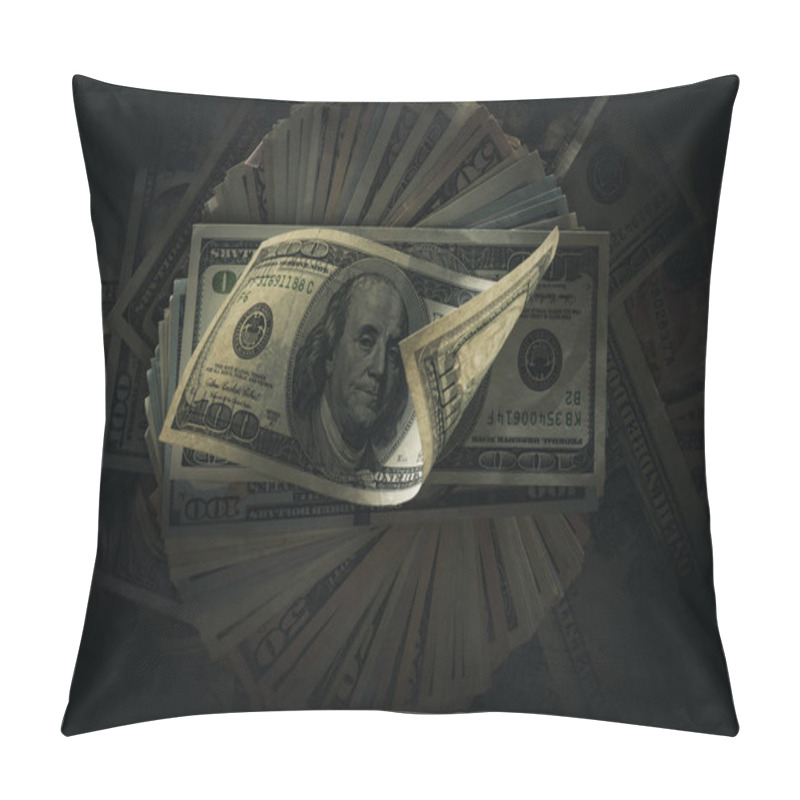 Personality  Dollar Banknotes On Dark Pillow Covers