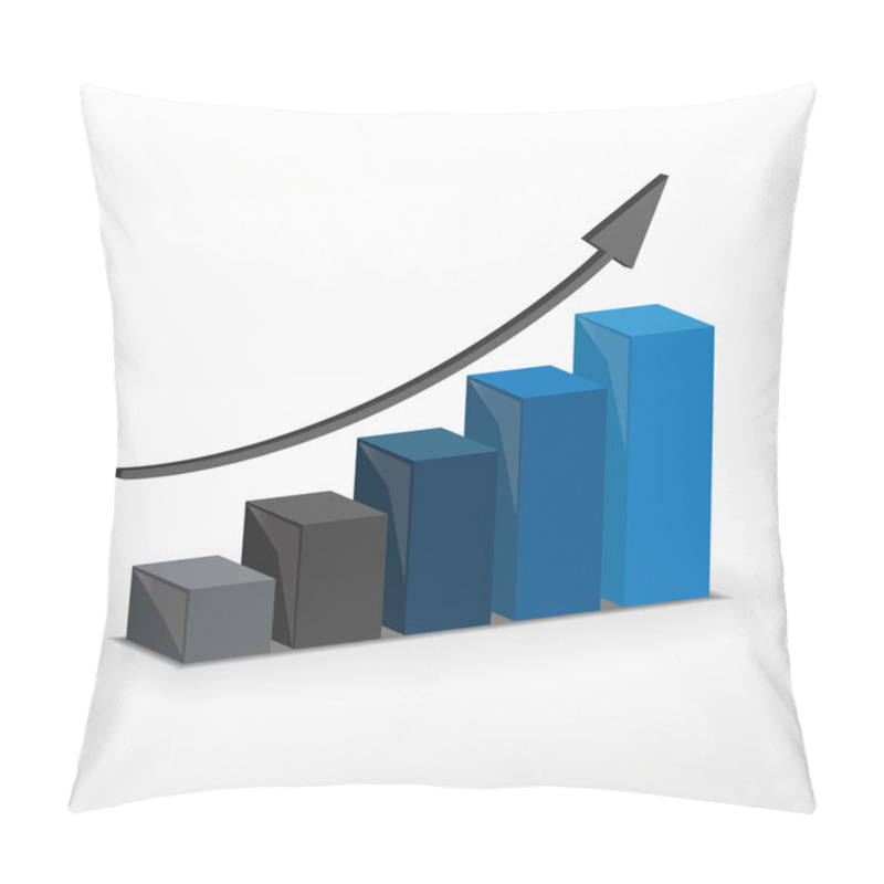 Personality  3D Growth Bar Graph. Vector Business Concept. Pillow Covers