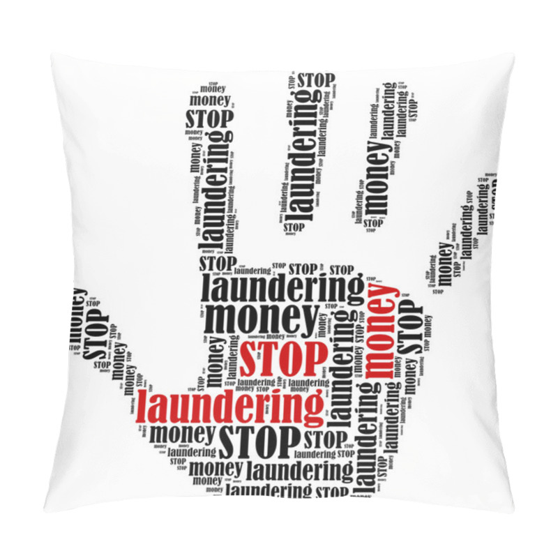 Personality  Word Cloud Illustration In Shape Of Hand Print Showing Protest. Pillow Covers