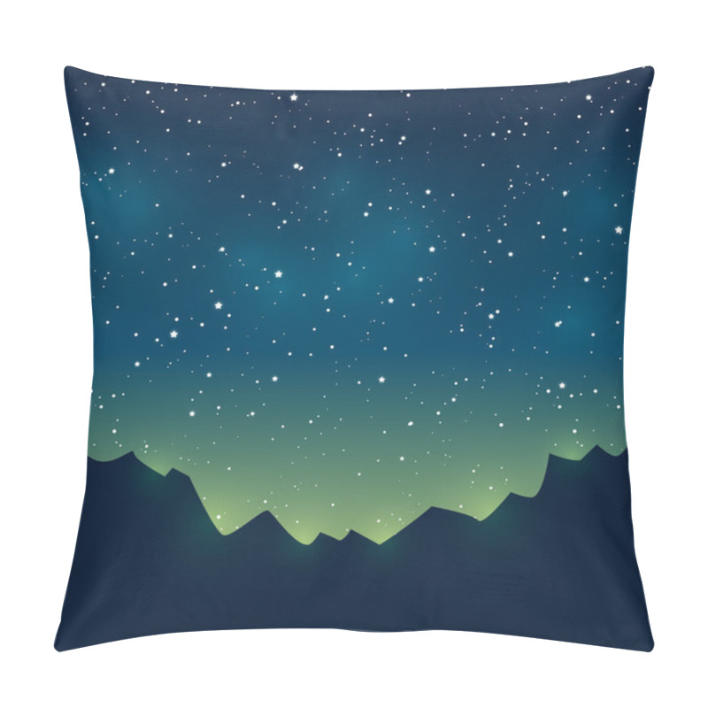 Personality  Mountains Silhouettes On Starry Sky Background Pillow Covers