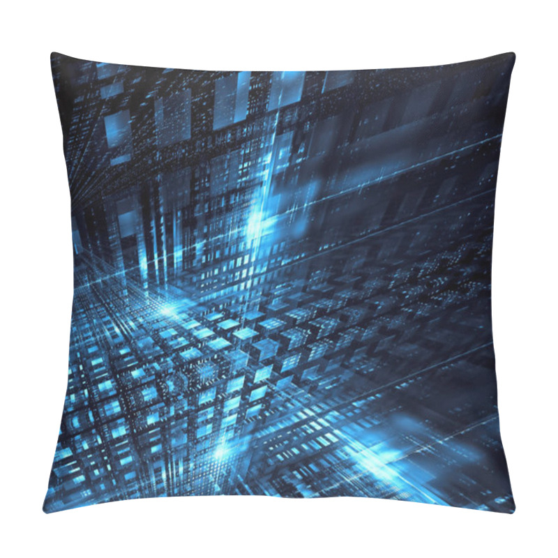 Personality  Futuristic Structure - Tech Style Abstract Digitally Generated Image Pillow Covers