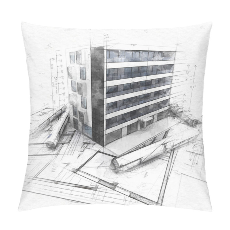 Personality  Architecture Concept Sketch Pillow Covers