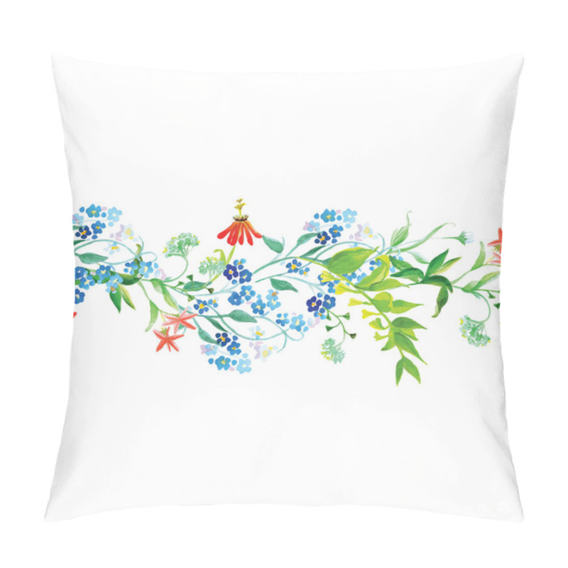 Personality  Meadow Flowers Seamless Horizontal Vector Banner Pillow Covers