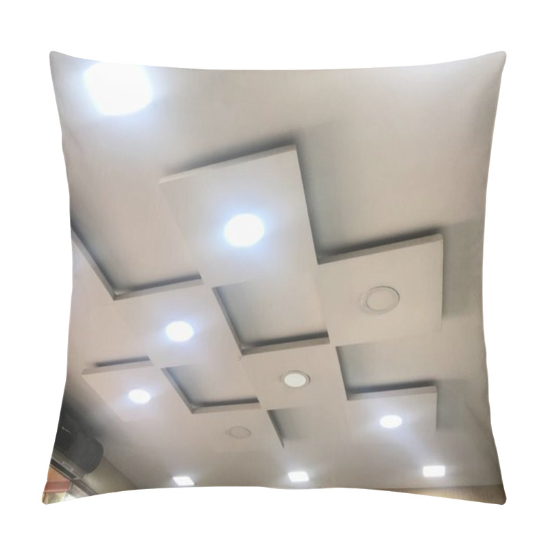 Personality  Suspended Gypsum Reflected False Ceiling Design Or Designs Made At Corner Of Large Area Decoration For An Commercial Shopping Mall Pillow Covers