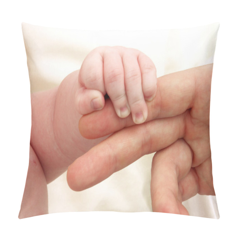 Personality  Baby Holding Daddies Finger. Pillow Covers