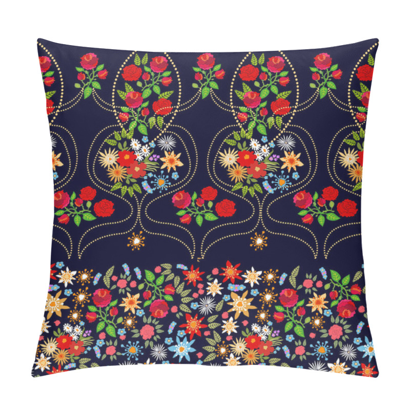 Personality  Stripped Vector Border With Flowers. Pillow Covers