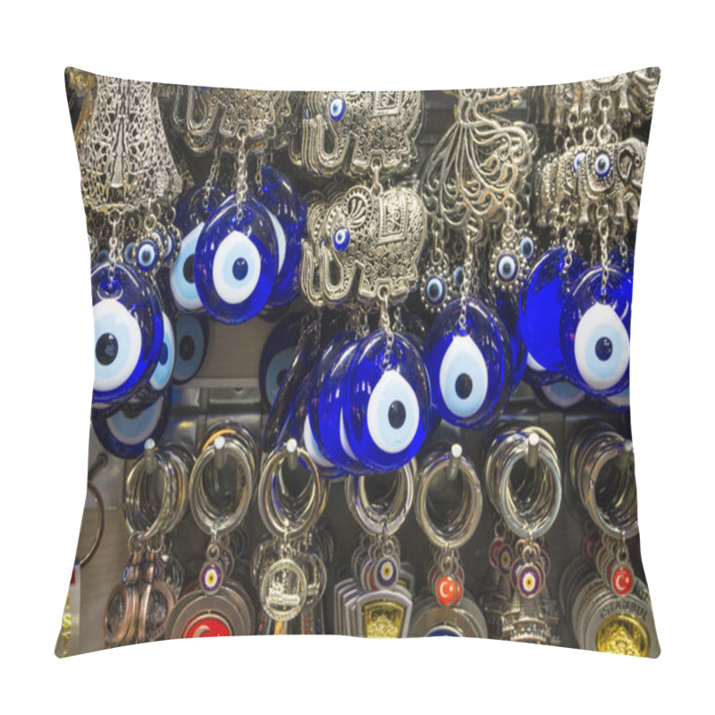 Personality  Made Of Glass Evil Eye Beads. Pillow Covers