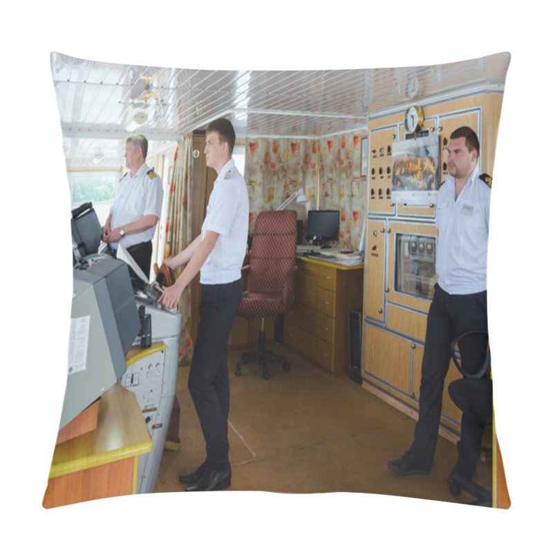 Personality  Captain Of Ship Alexander Benois And Mates In Captain's Cabin  Pillow Covers