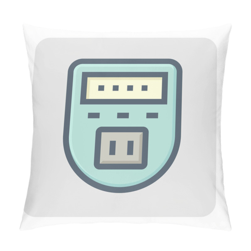 Personality  Digital Timer Switch Vector Icon. Programmable Electronic Hardware With Clock, Power Plug Socket Electrical Outlet For Automatic Control Electrical Power By Delay, Countdown, On And Off. 48x48 Pixel. Pillow Covers